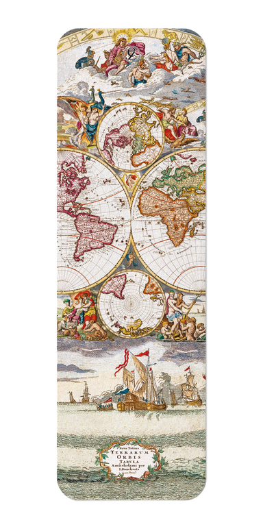 Ezen Designs - Carte du Monde Vintage (1660) - Bookmark - Front