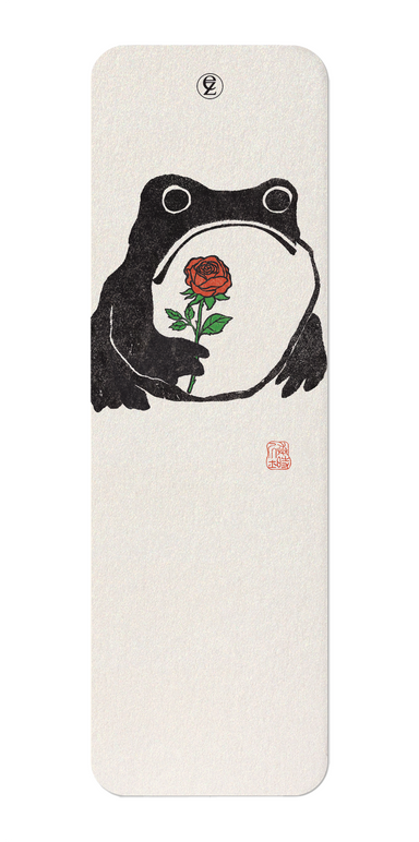 Ezen Designs - Single Rose Ezen Frog - Bookmark - Front
