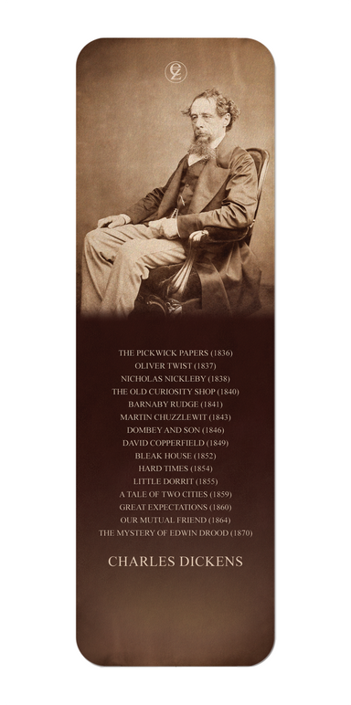 Ezen Designs - Portrait of Charles Dickens (c. 1860) - Bookmark - Front