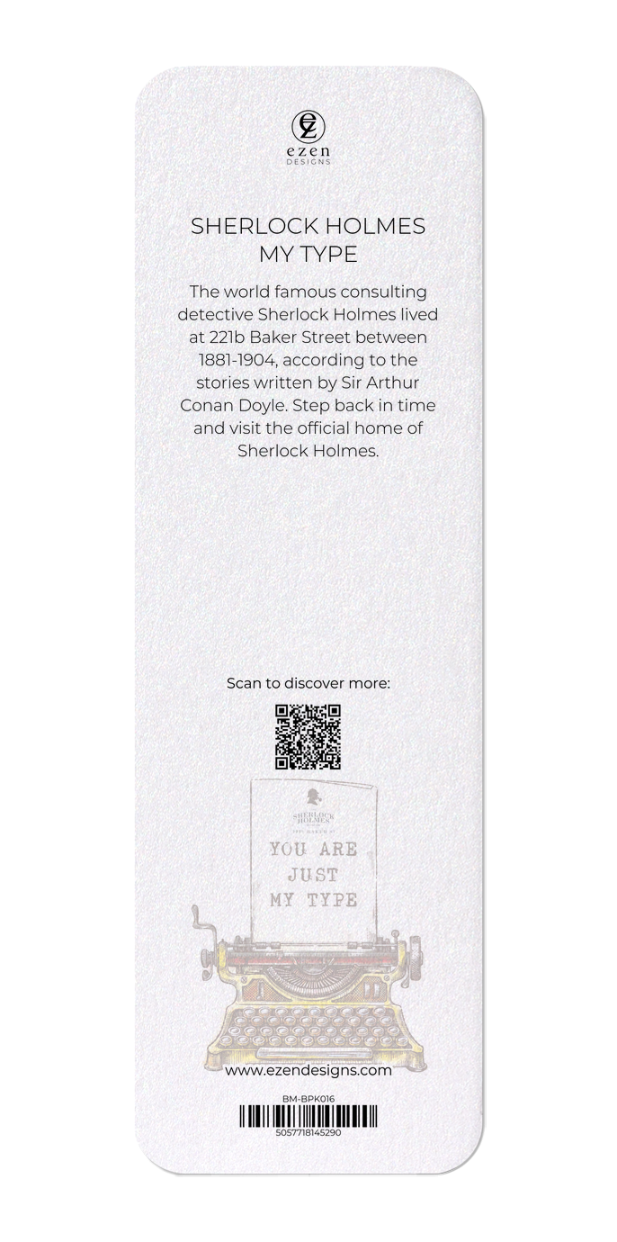 Ezen Designs - Sherlock Holmes my type - Bookmark  - Back