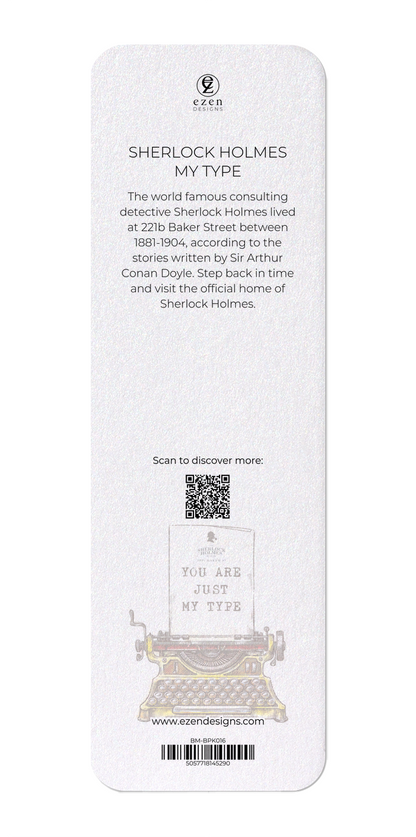 Ezen Designs - Sherlock Holmes my type - Bookmark  - Back