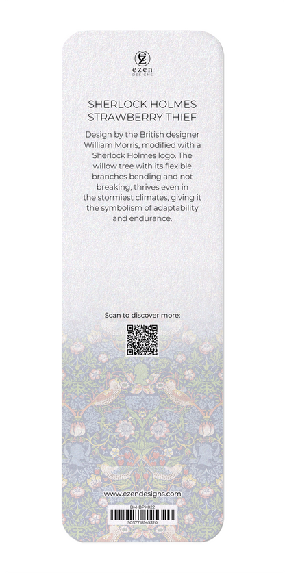 Ezen Designs - Sherlock Holmes Strawberry thief - Bookmark  - Back