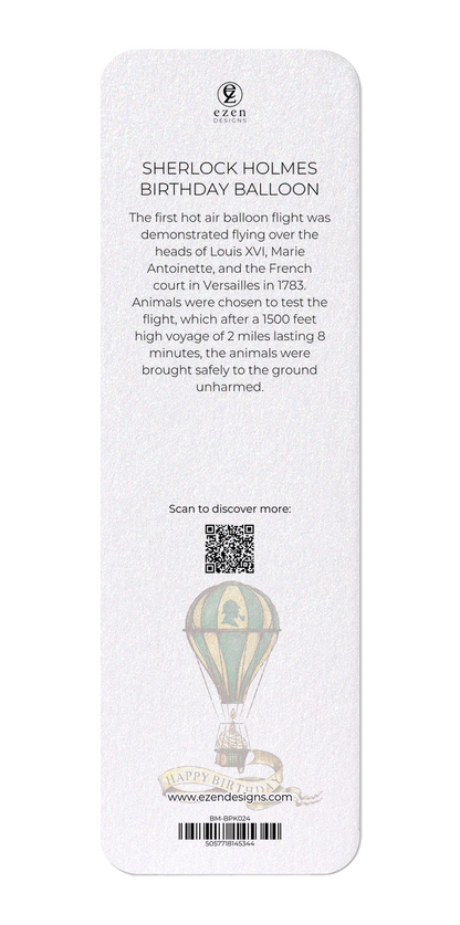 Ezen Designs - Sherlock Holmes Birthday balloon - Bookmark  - Back