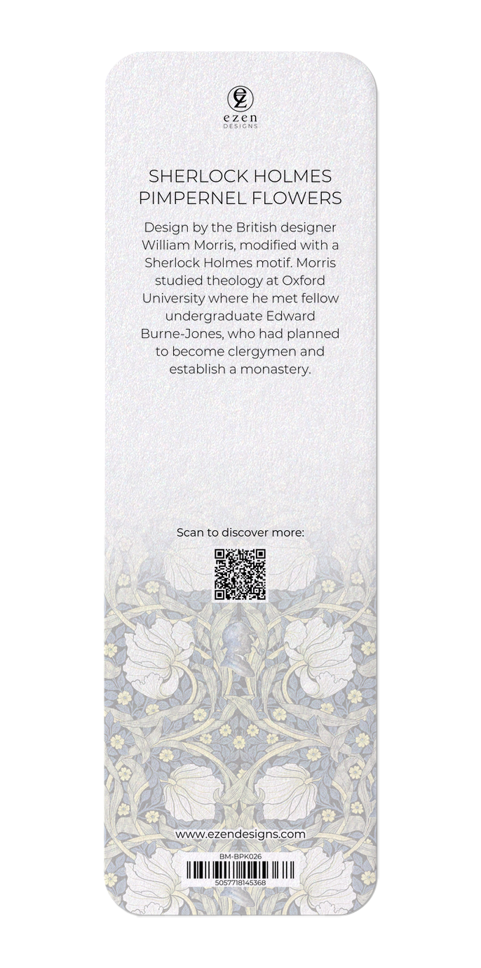 Ezen Designs - Sherlock Holmes Pimpernel flowers - Bookmark  - Back