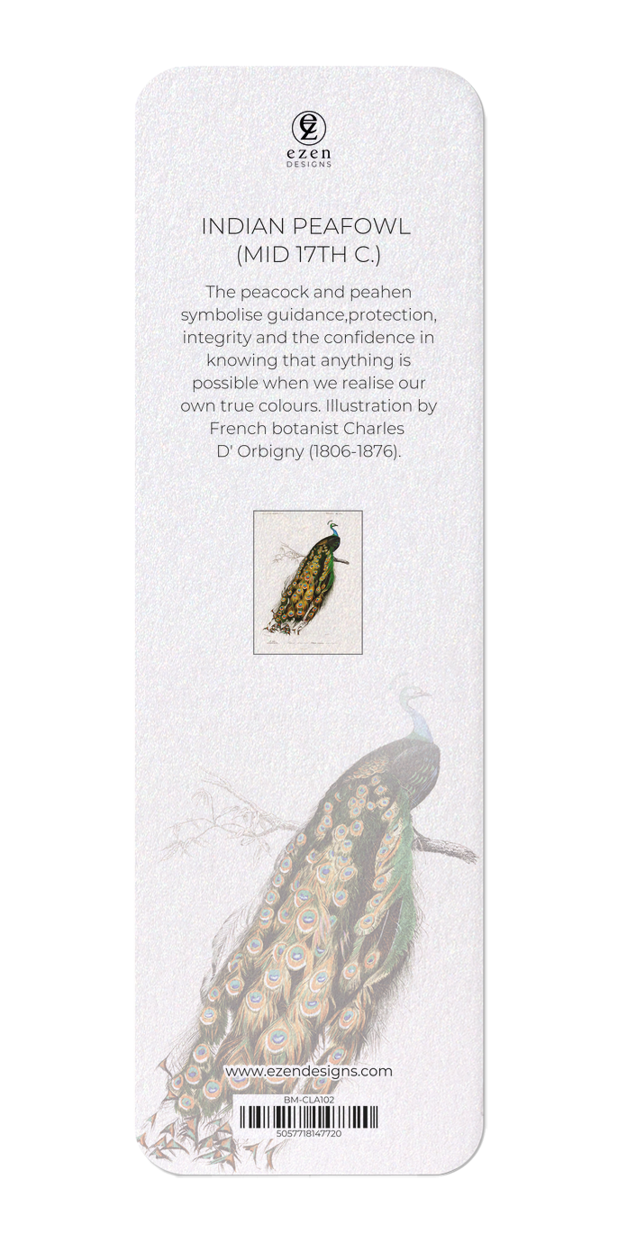 Ezen Designs - Indian peafowl (Mid 17th C.) - Bookmark - Back