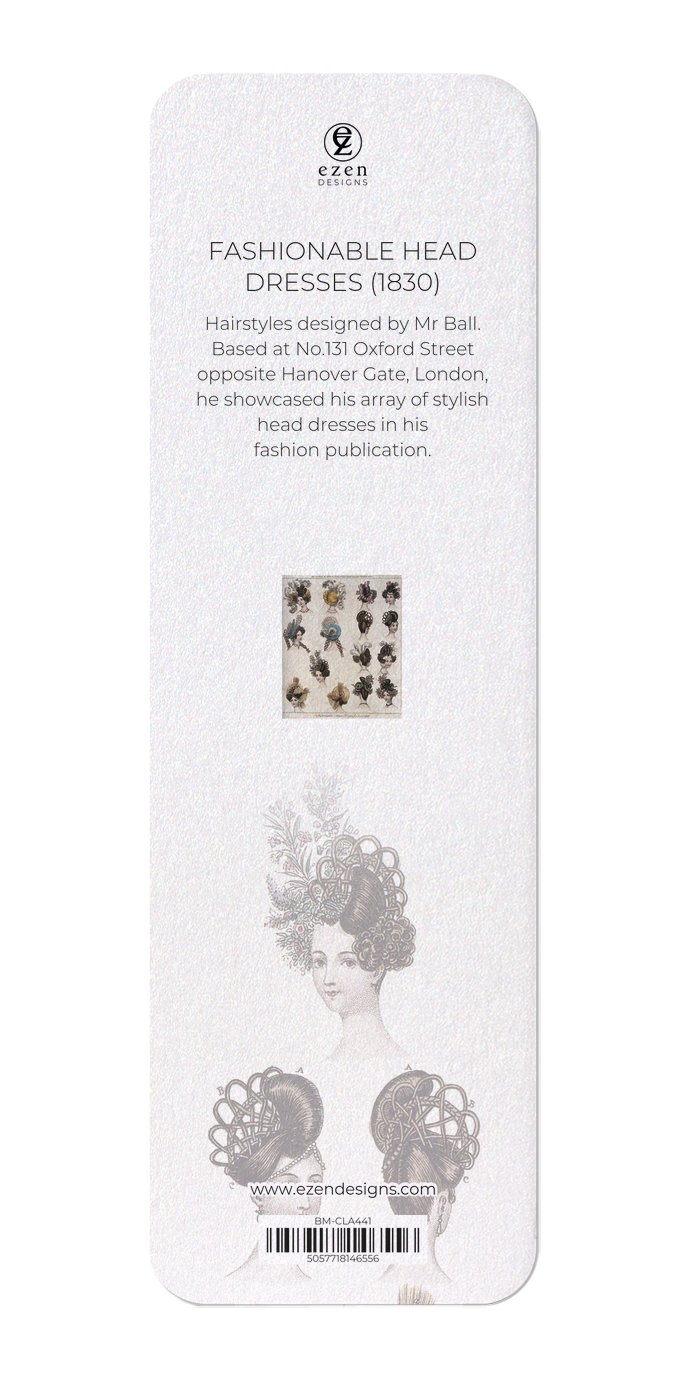 Ezen Designs - Fashionable Head Dresses (1830) - Bookmark - Back