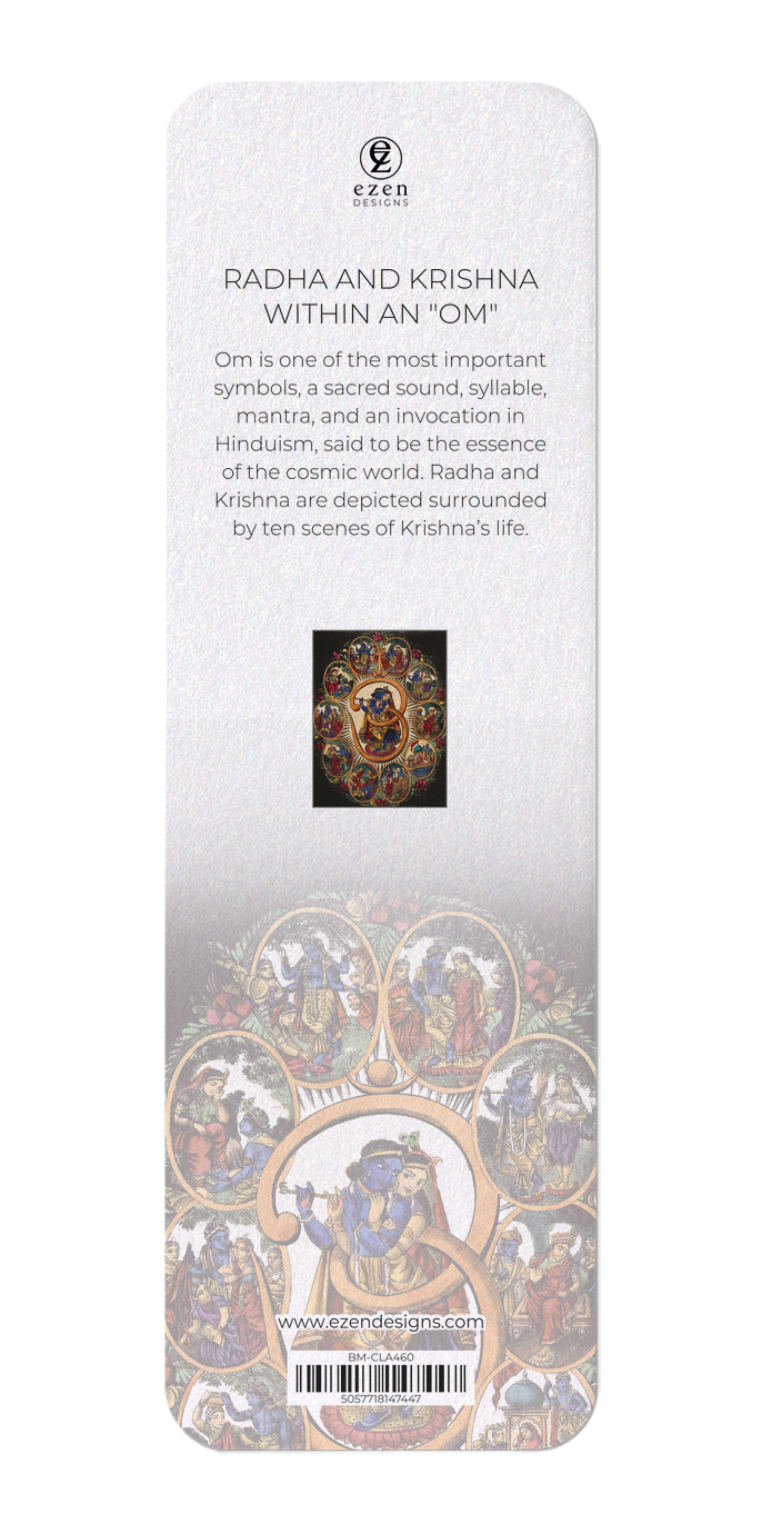 Ezen Designs - Radha and Krishna within an "Om" - Bookmark - Back