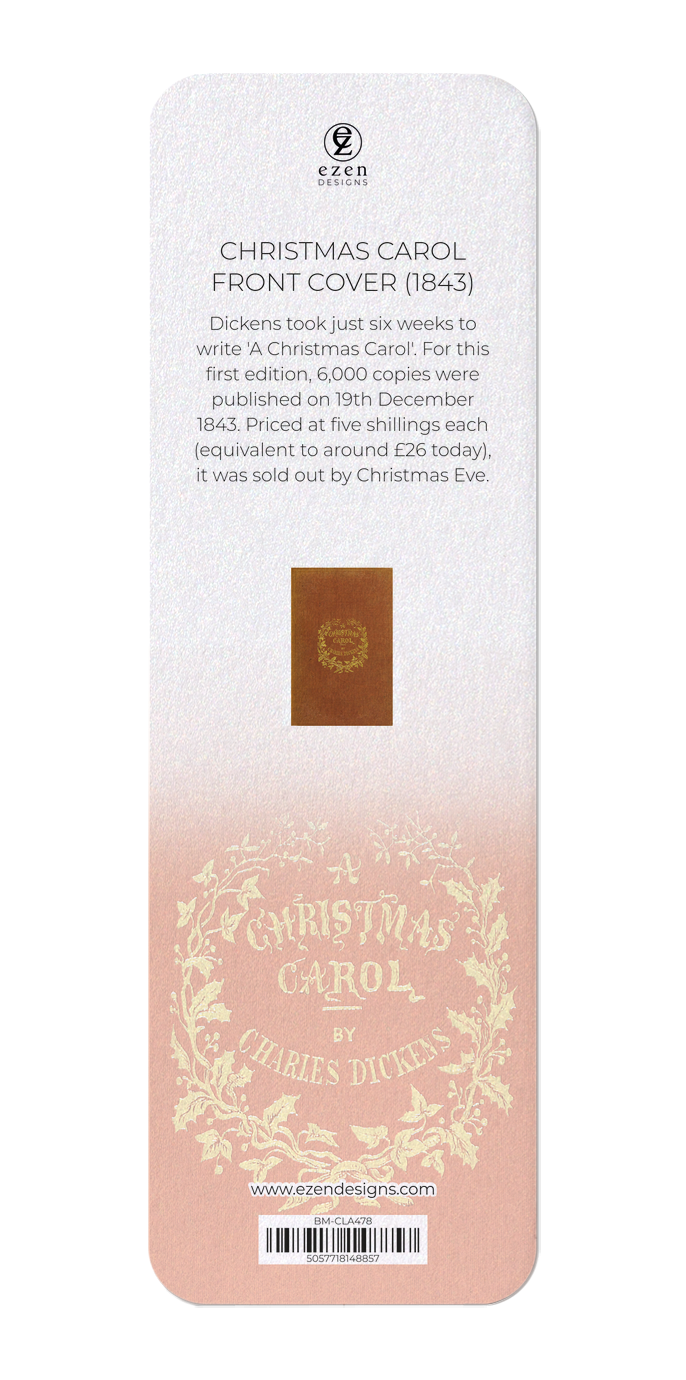 Ezen Designs - Christmas Carol Front Cover (1843) - Bookmark - Back