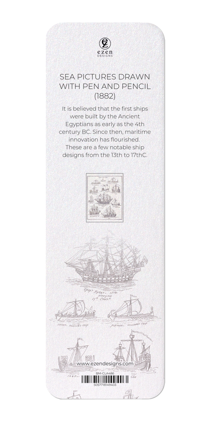 Ezen Designs - Sea Pictures Drawn with Pen and Pencil (1882) - Bookmark - Back