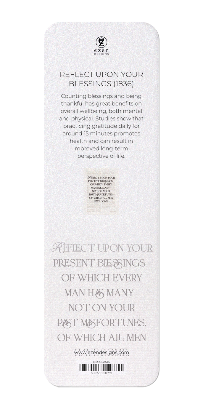 Ezen Designs - Reflect Upon Your Blessings (1836) - Bookmark - Back