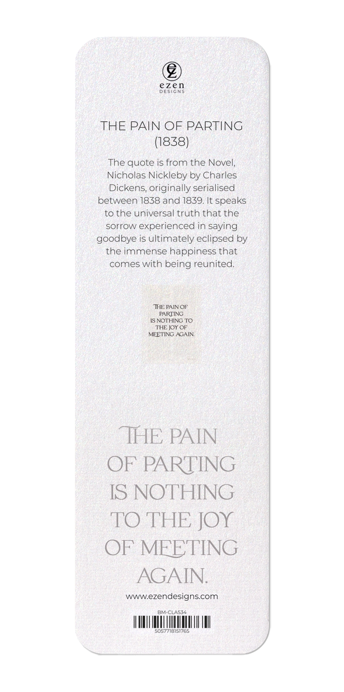 Ezen Designs - The Pain of Parting (1838) - Bookmark - Back