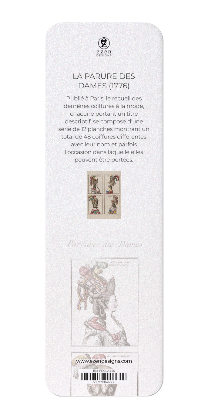 Ezen Designs - LA PARURE DES DAMES (1776) - Bookmark - Back