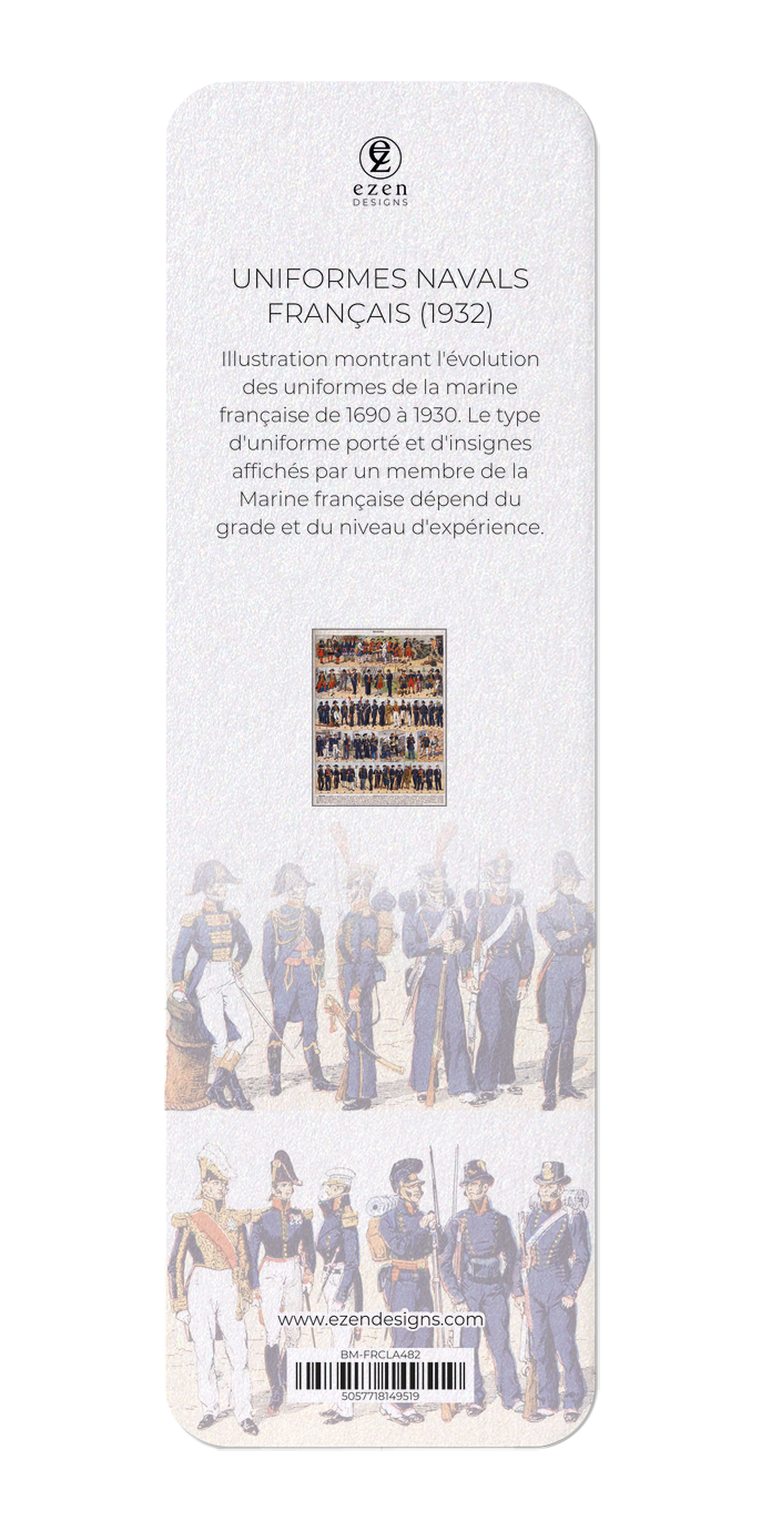 Ezen Designs - Uniformes Navals Français (1932) - Bookmark - Back