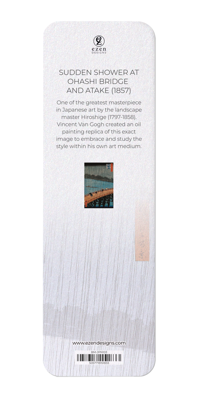 Ezen Designs - Sudden Shower at Ohashi Bridge and Atake (1857) - Bookmark - Back