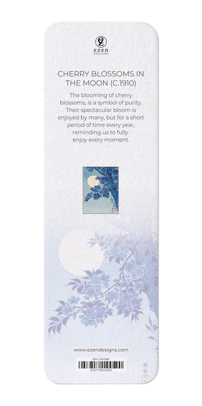 Ezen Designs - Cherry blossoms in the moon (c.1910) - Bookmark - Back