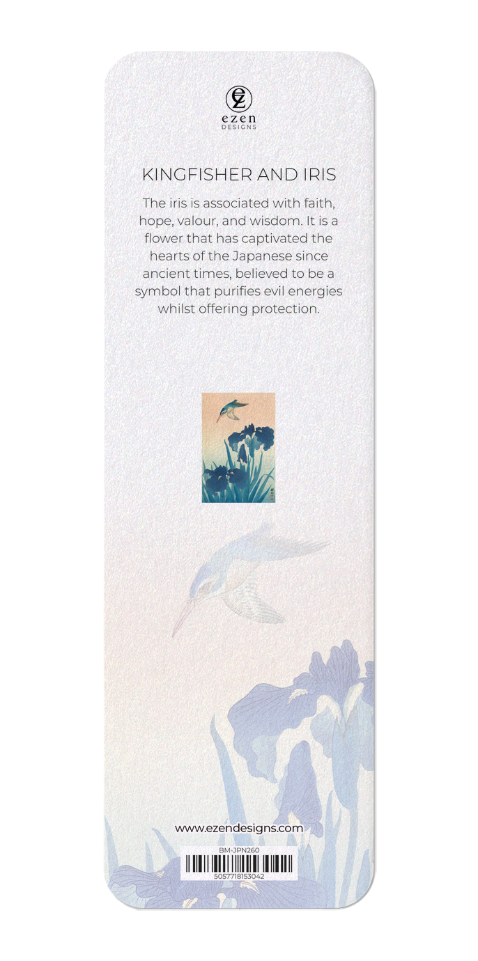 Ezen Designs - Kingfisher and iris - Bookmark - Back