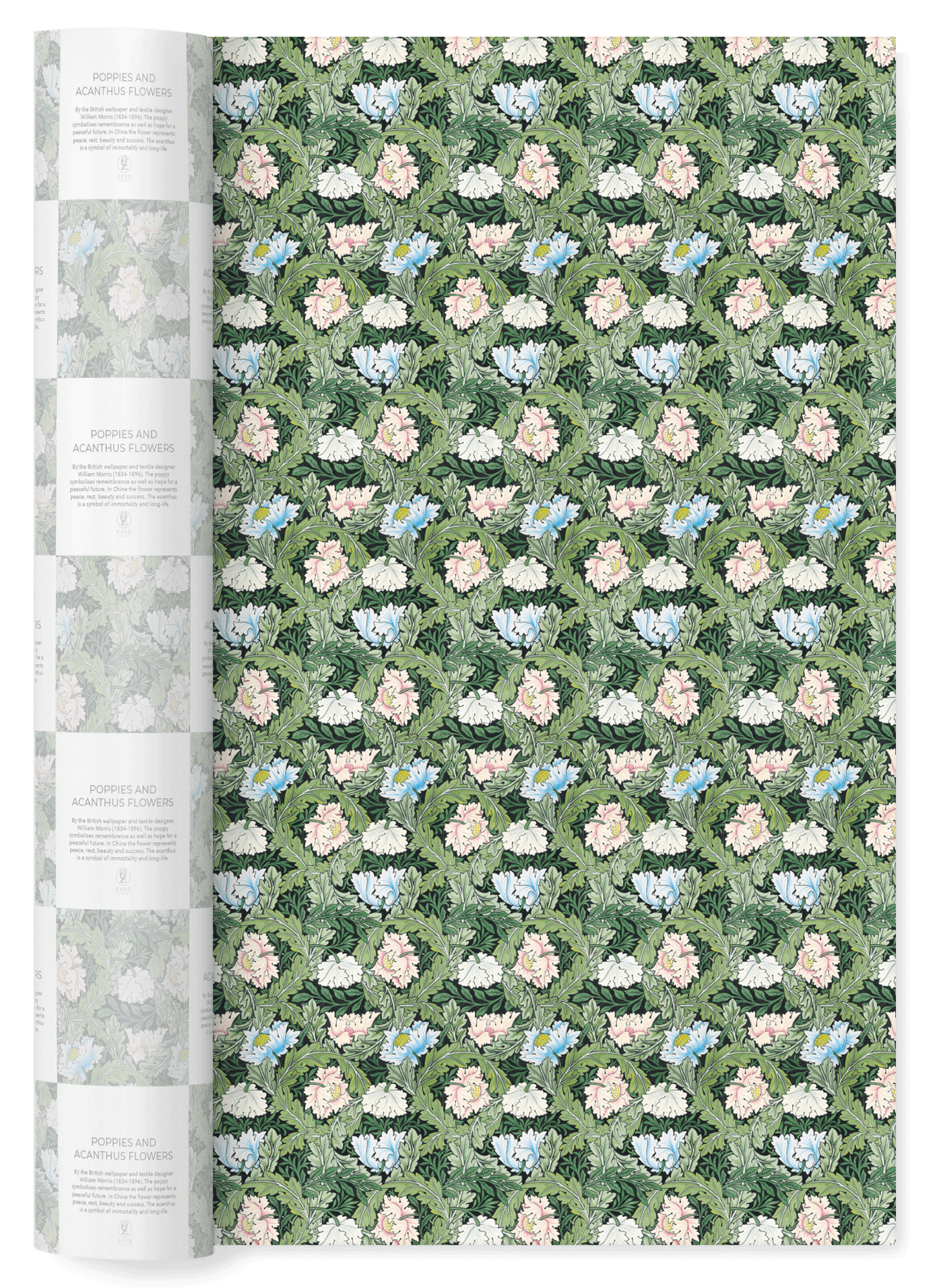 POPPIES AND ACANTHUS FLOWERS: Wrapping Paper