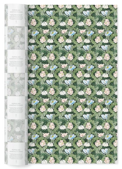 POPPIES AND ACANTHUS FLOWERS: Wrapping Paper