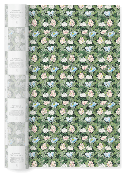 POPPIES AND ACANTHUS FLOWERS: Wrapping Paper