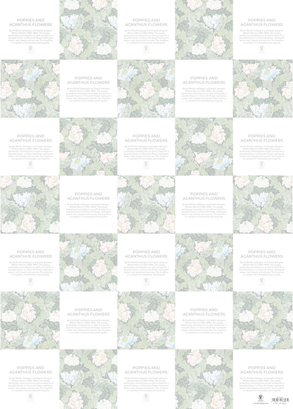 POPPIES AND ACANTHUS FLOWERS: Wrapping Paper