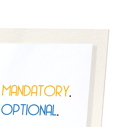 GROWING UP IS OPTIONAL: Funny Animal Art Print