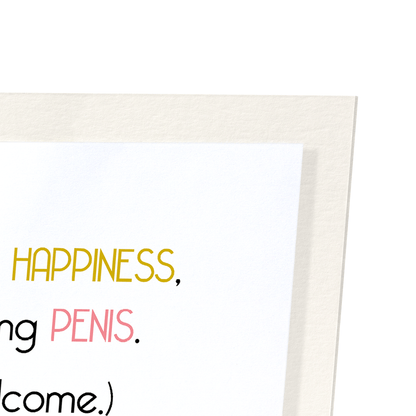 HAPPY PENIS: Funny Animal Art Print