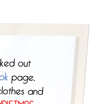 SANTA CHECKED FACEBOOK: Funny Animal Art Print