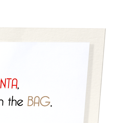 FIT IN SANTA'S BAG: Funny Animal Art Print