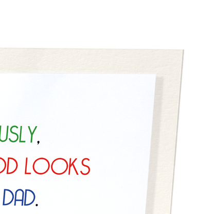 DAD'S GOOD LOOKS: Funny Animal Art Print