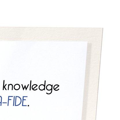 BONE-A-FIDE KNOWLEDGE: Funny Animal Art Print