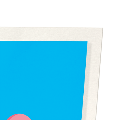FLAMINGO HEART: Colourblock Art Print