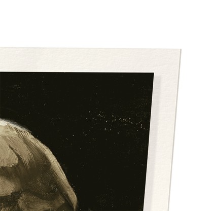 A SKELETON WITH A CIGARETTE BY VAN GOGH: Painting Art Print