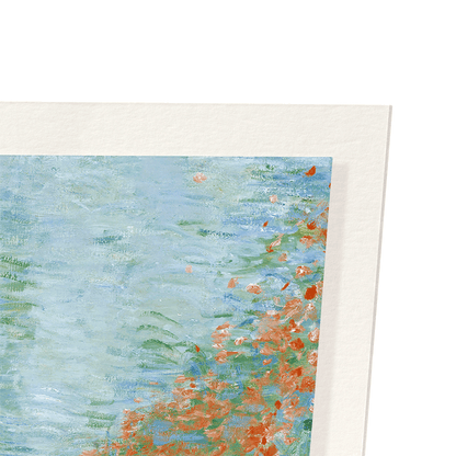 POPPY FIELD IN A HALLOW BY MONET: Painting Art Print