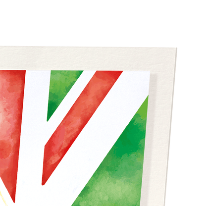 MERRY XMAS UNION JACK: Watercolour Art Print