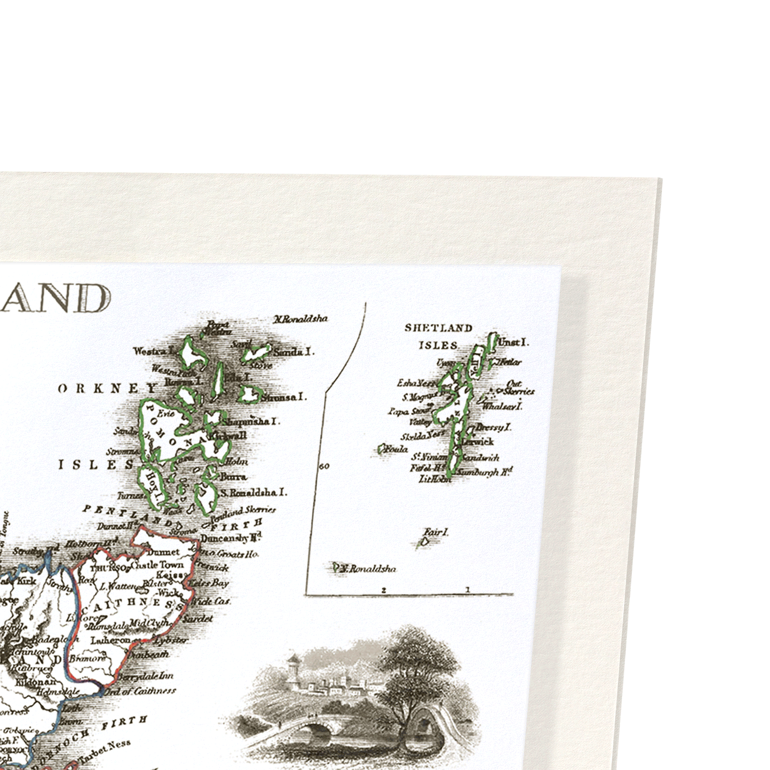 SCOTLAND (1851): Antique Map Art Print