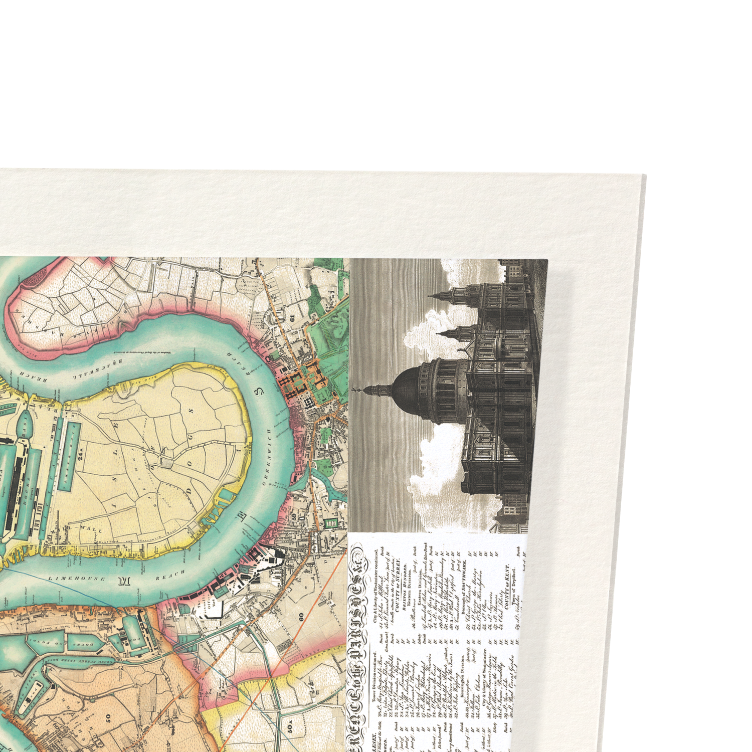 LONDON (1827): Antique Map Art Print