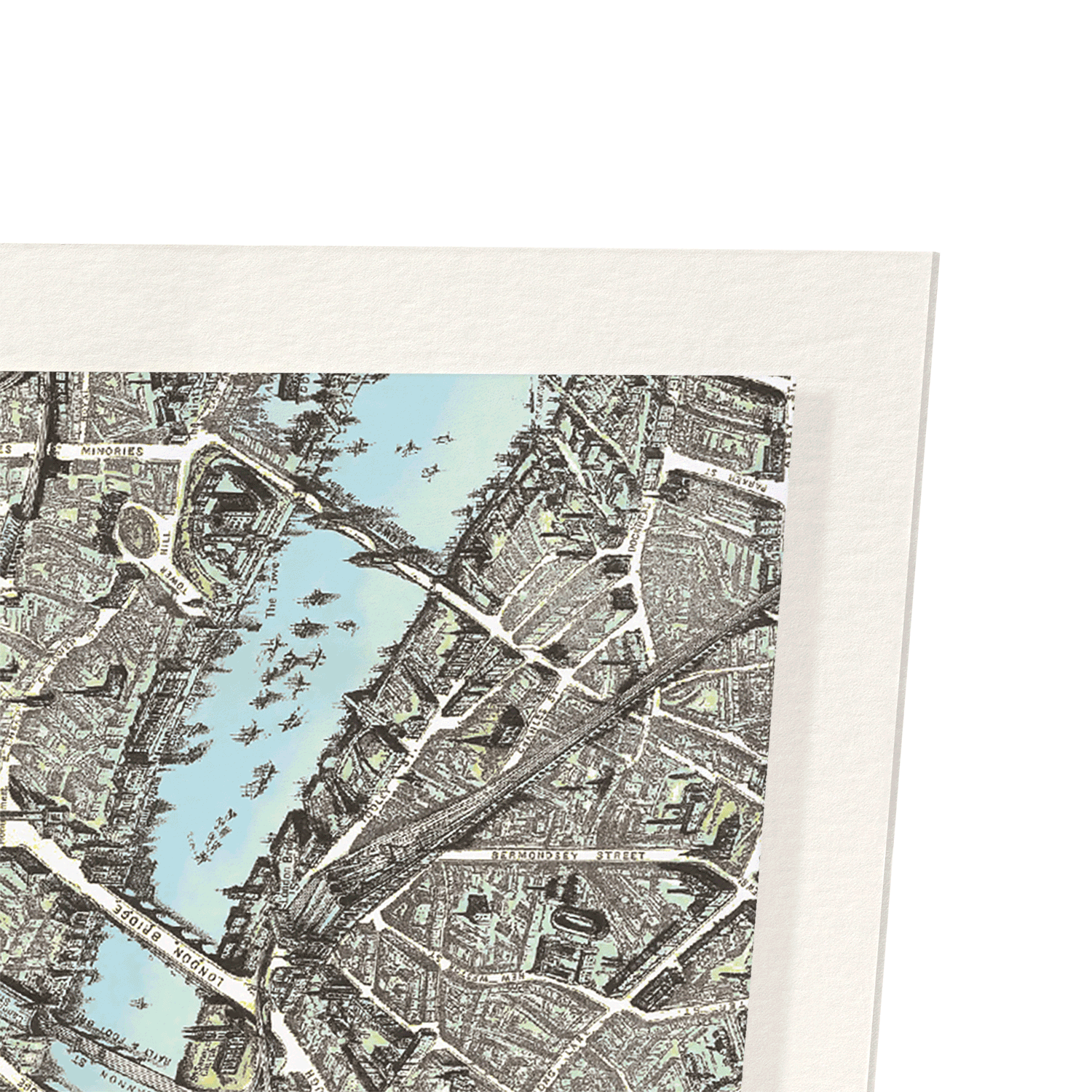 LONDON AT THE CLOSE OF 19TH C: Antique Map Art Print