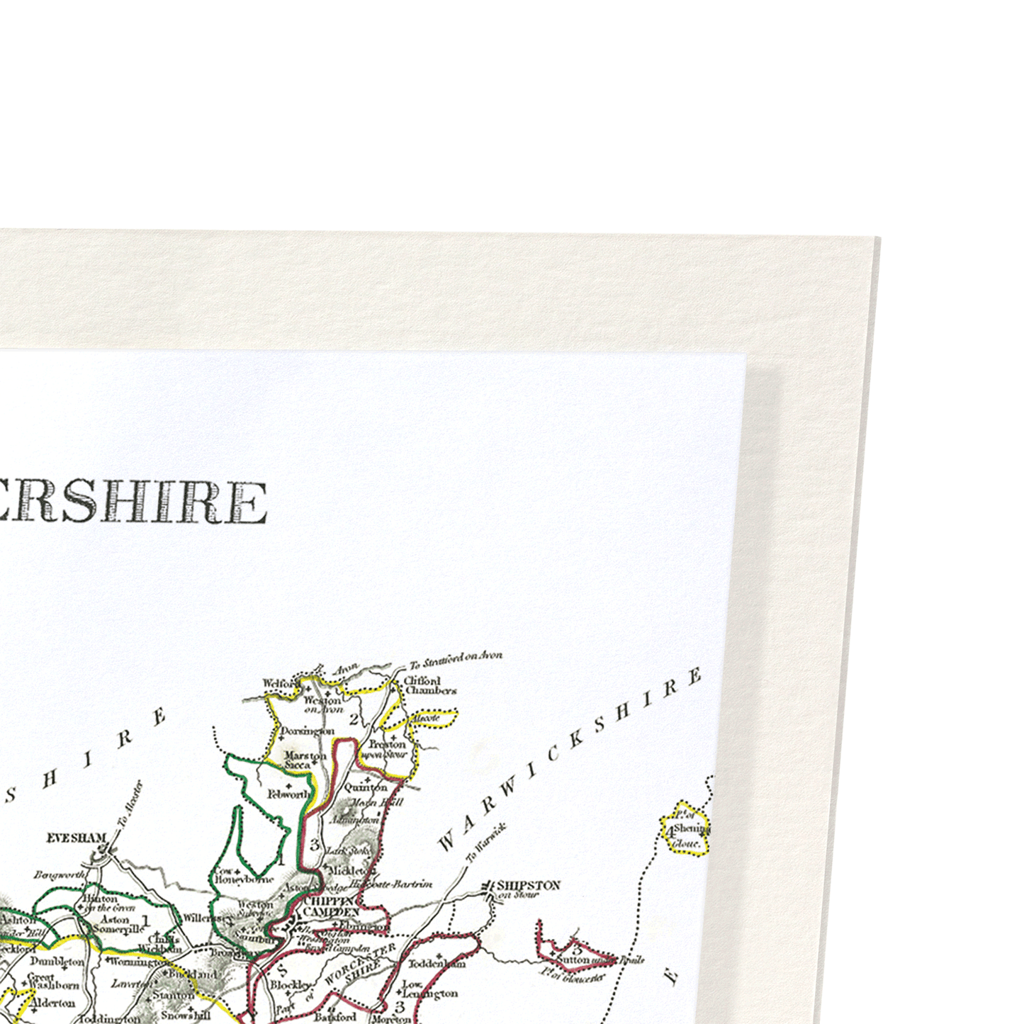 COUNTY OF GLOUCESTERSHIRE (C.1840): Antique Map Art Print
