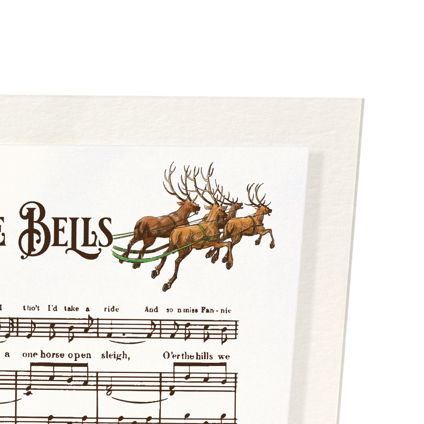 JINGLE BELLS MUSIC SCORE: Victorian Art Print