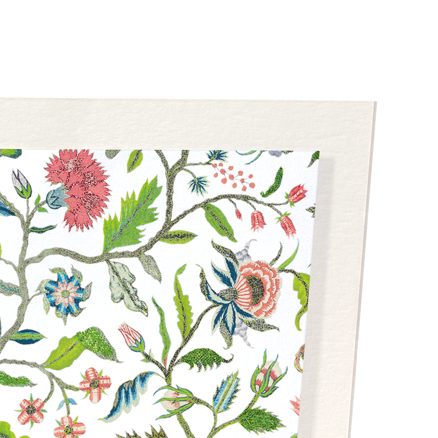 COVERLET EMBROIDERY ON WHITE (18TH C.): Pattern Art Print