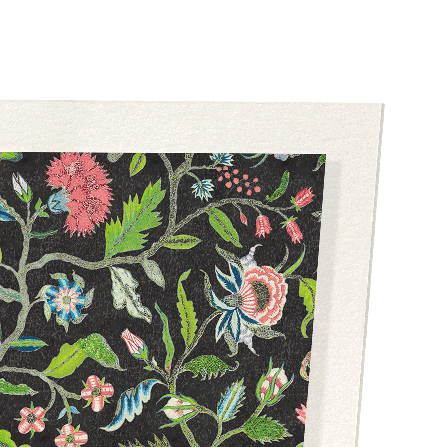 COVERLET EMBROIDERY ON BLACK (18TH C.): Pattern Art Print