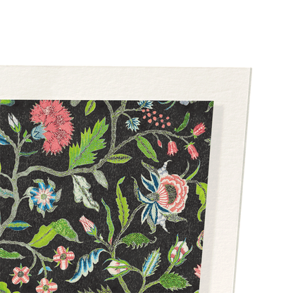 COVERLET EMBROIDERY ON BLACK (18TH C.): Pattern Art Print