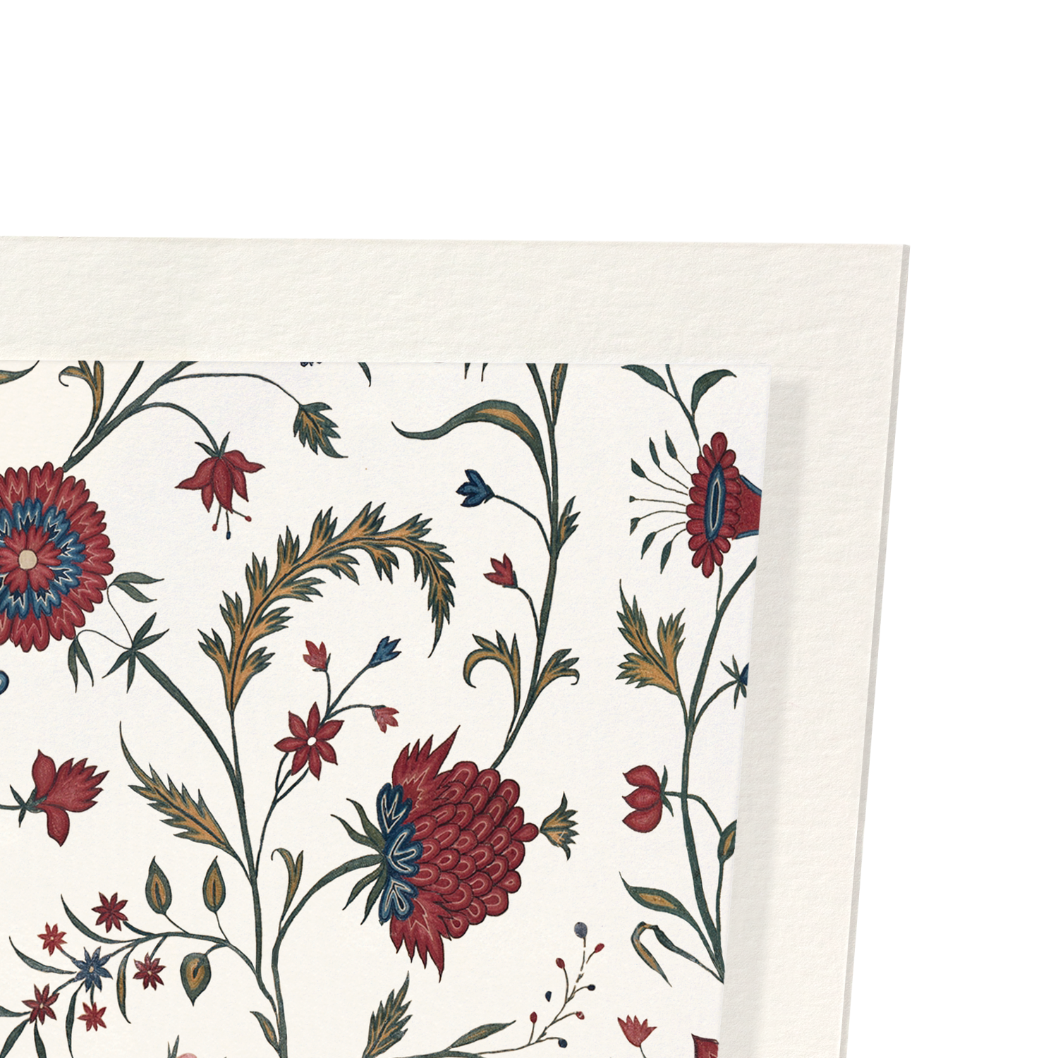 RED FLORAL EMBROIDERY (18TH C.): Pattern Art Print