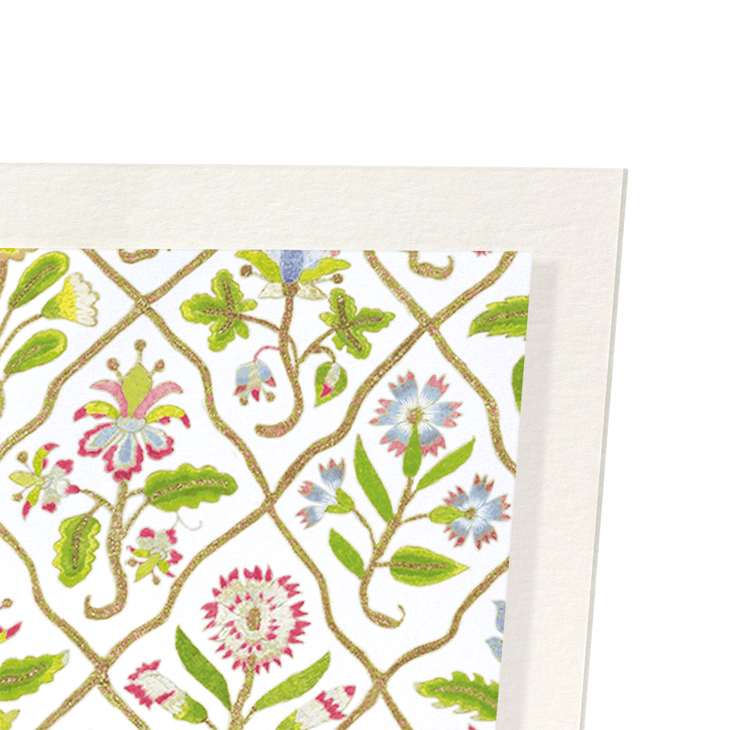 FLORAL EMBROIDERY ON WHITE (17TH C.): Pattern Art Print