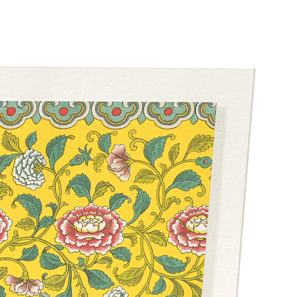 PEONIES AND BANANA LEAVES : Pattern Art Print