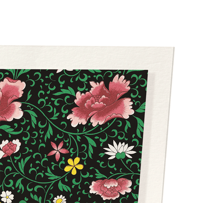 PEONIES AND CHRYSANTHEMUMS : Pattern Art Print
