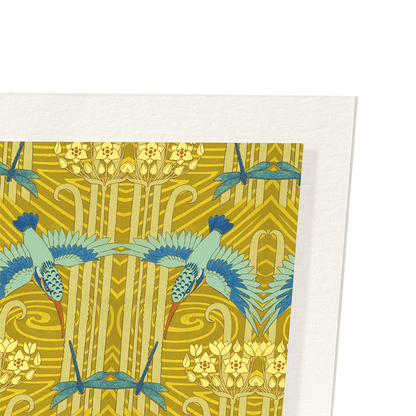 KINGFISHER AND DRAGONFLIES (1897) : Pattern Art Print