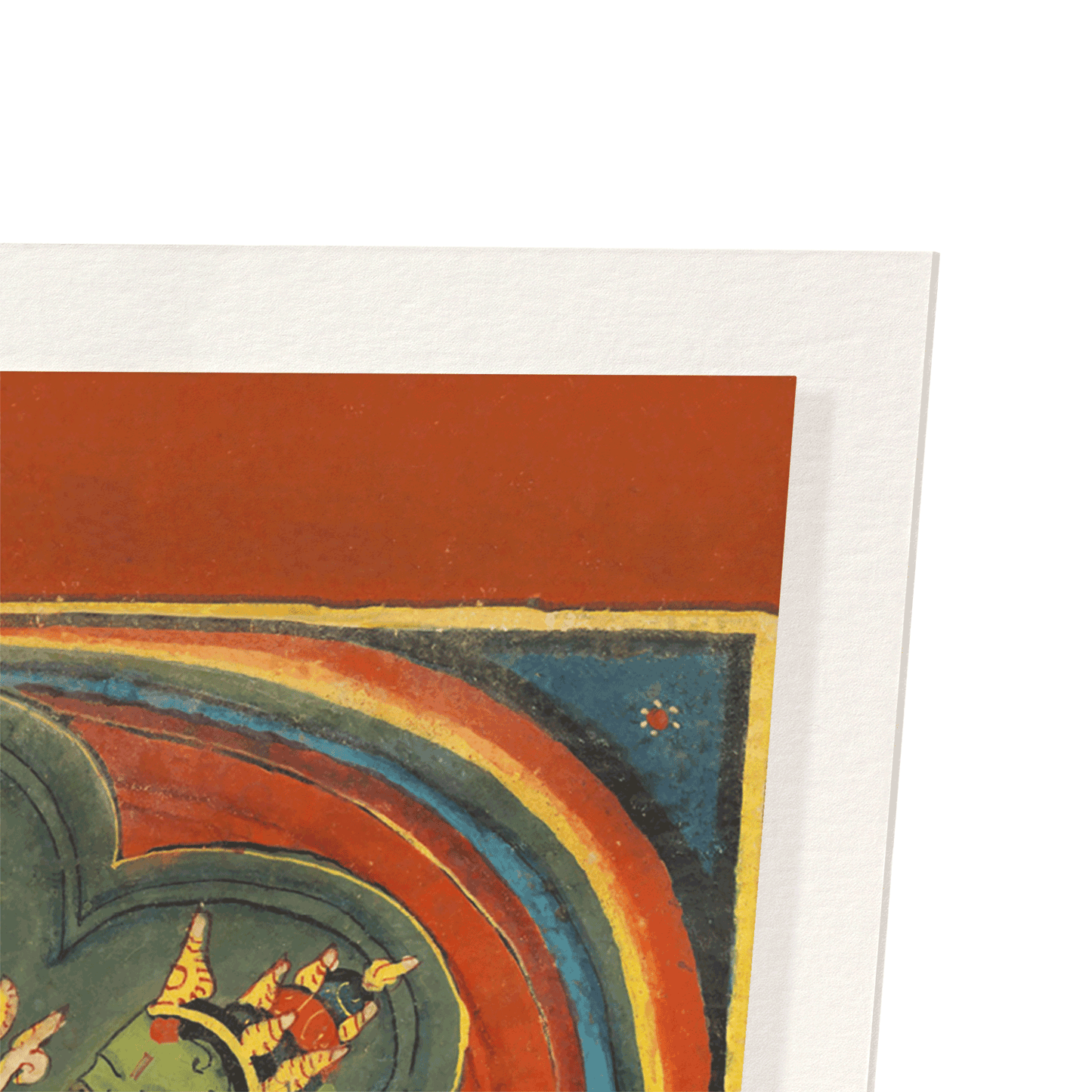 MANJUSHRI ON TSAKLI CARD (EARLY 15TH C.): Painting Art Print