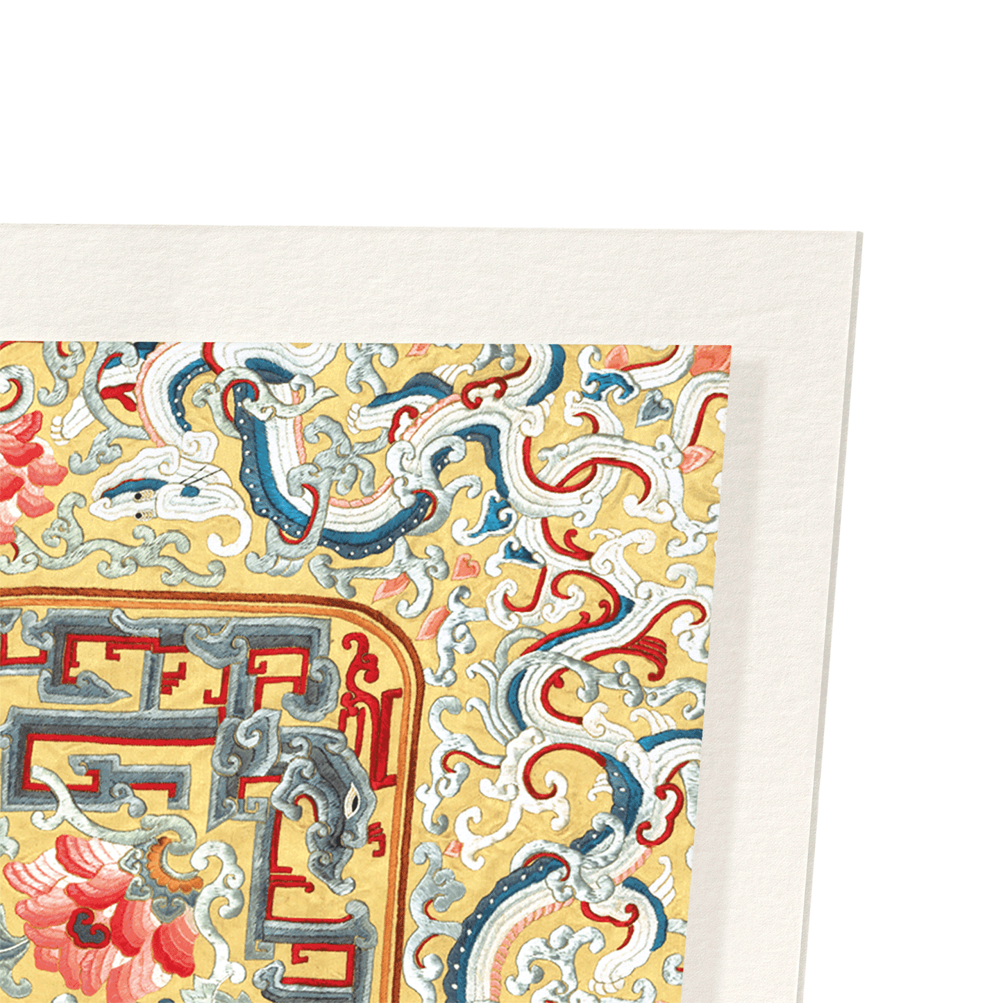 EMBROIDERY OF FLOWER AND DRAGONS (19TH C): Pattern Art Print