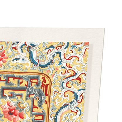 EMBROIDERY OF FLOWER AND DRAGONS (19TH C): Pattern Art Print